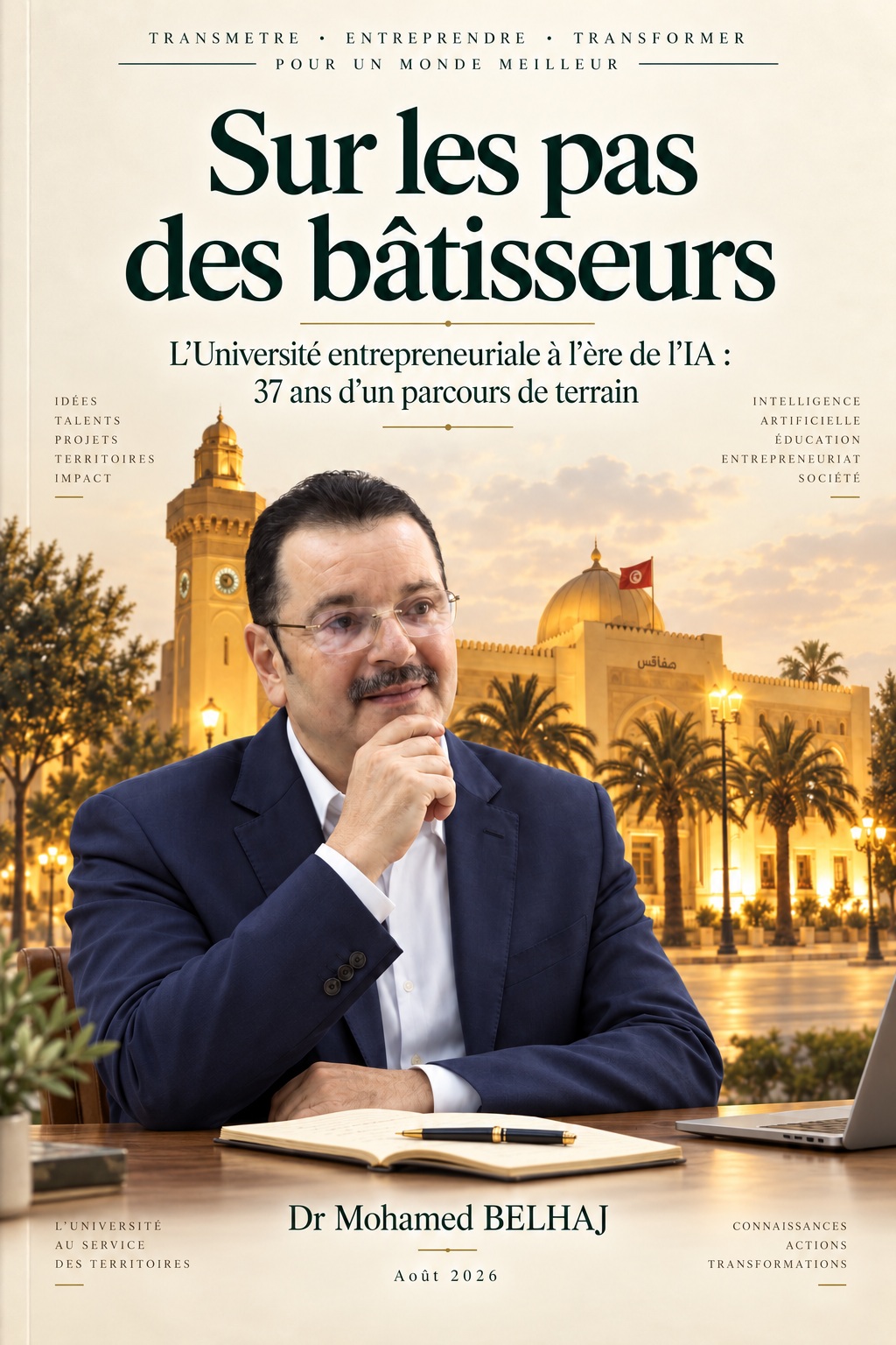 Couverture de Sur les pas des bâtisseurs de Dr Mohamed BELHAJ